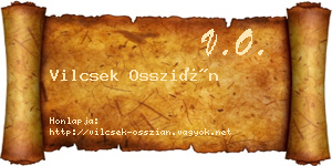 Vilcsek Osszián névjegykártya